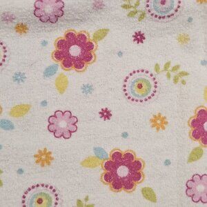 Circo Floral Baby Receiving Blanket Pink White Blue Flower Polka Dot Flannel